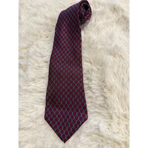 Kuppenheimer Necktie Mens OS Burgundy Good Geometric Silk Chain Link Vintage